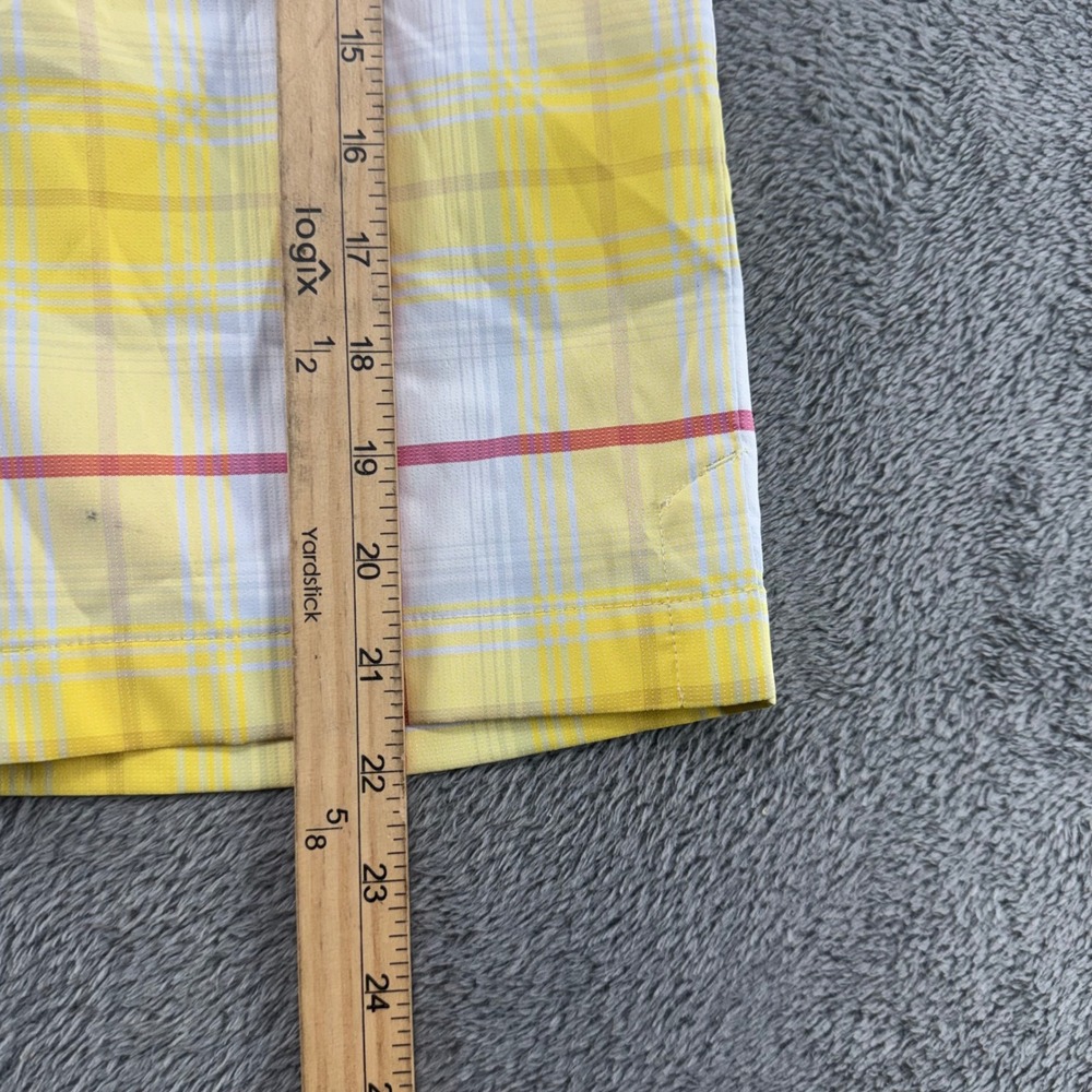 Nike Golf Tour Performance Plaid Shorts Women Size 4 Yellow Pink White Dri-Fit - Picture 7 of 13